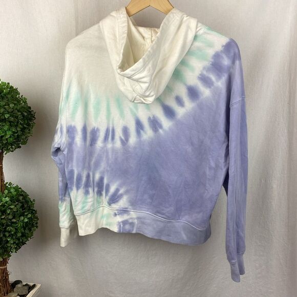 Wildfox White & Blue Cropped Hoody Long Sleeve Sweatshirt S - Picture 3 of 5